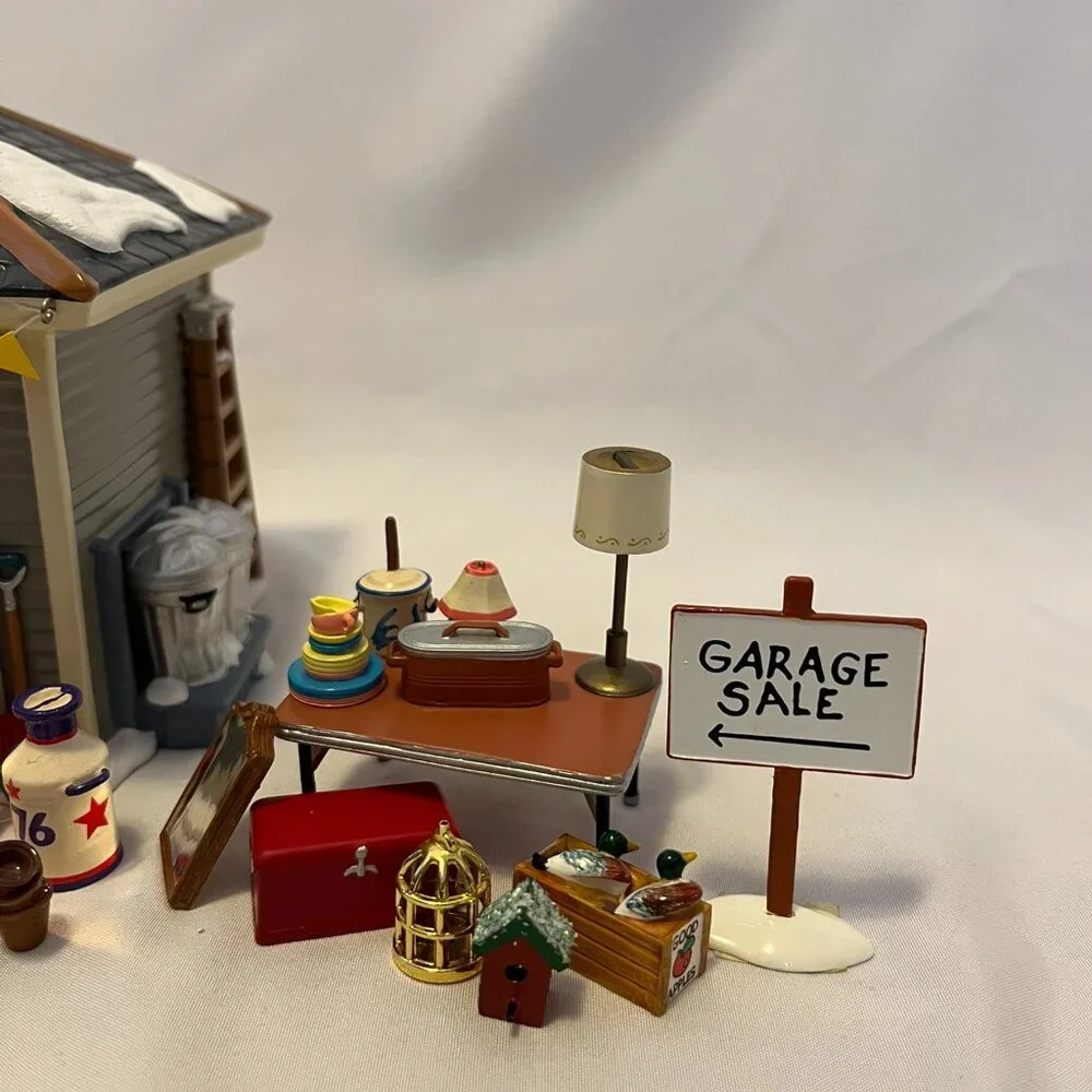 Dept 56 Snow Village – “Another Man’s Treasure” Lighted Garage w/accessories - Picture 10 of 16
